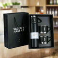 Stainless Steel Vacuum Flask Set with 3 Steel Cups Combo for Coffee Hot Drink and Cold Water Flask Ideal Gifting Travel Friendly Latest Flask Bottle.